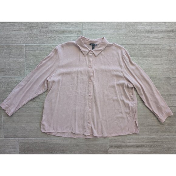 Eileen Fisher Silk Womens Top - Light Pink - Picture 1 of 4